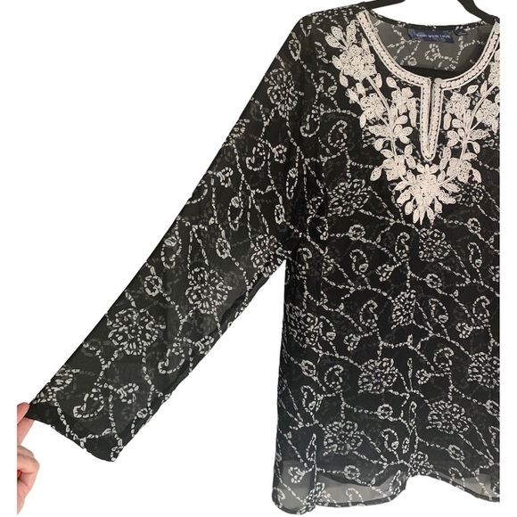 Susan Graver Sheer Swimsuit Tunic Coverup - Picture 2 of 8